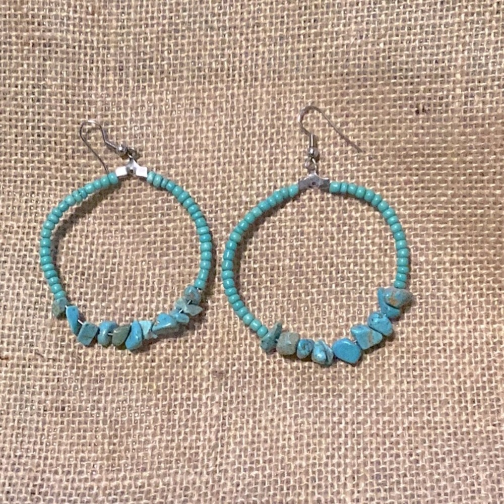Turquoise hoop earrings